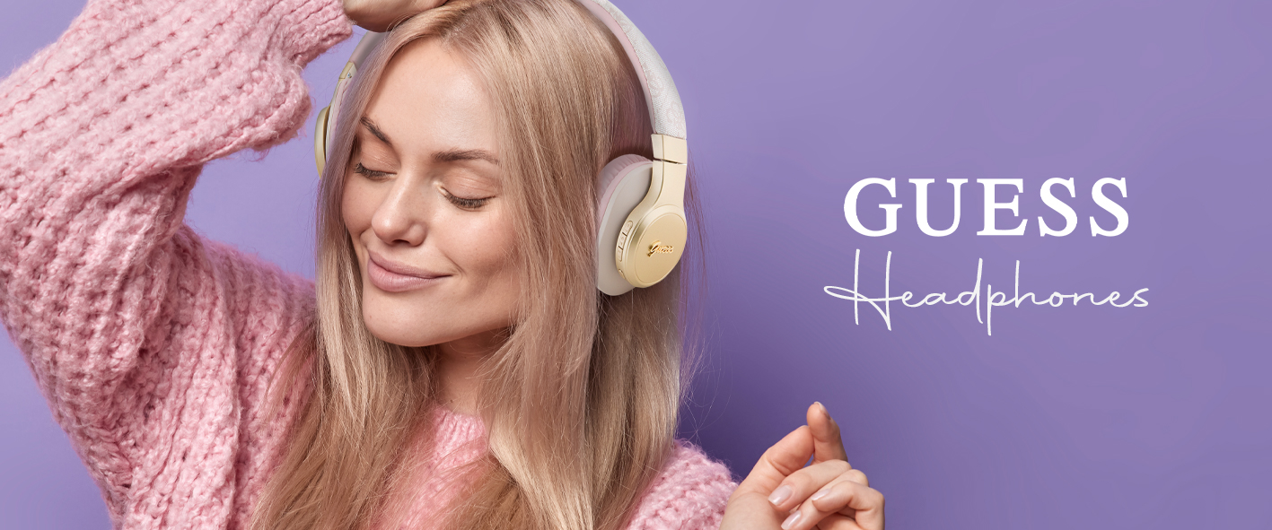 Guess Bluetooth on-ear ausinės GUBH604GEMP rožinė 4G Script aprašymas - Prekės nuotrauka