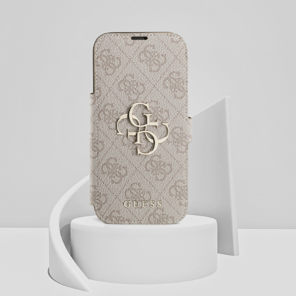 Guess Book 4G Metal Logo Dėklas Apple iPhone 17 Pro rožinės spalvos aprašymas - Prekės nuotrauka Guess Book 4G Metal Logo Dėklas Apple iPhone 17 Pro rožinės spalvos aprašymas - Prekės nuotrauka
