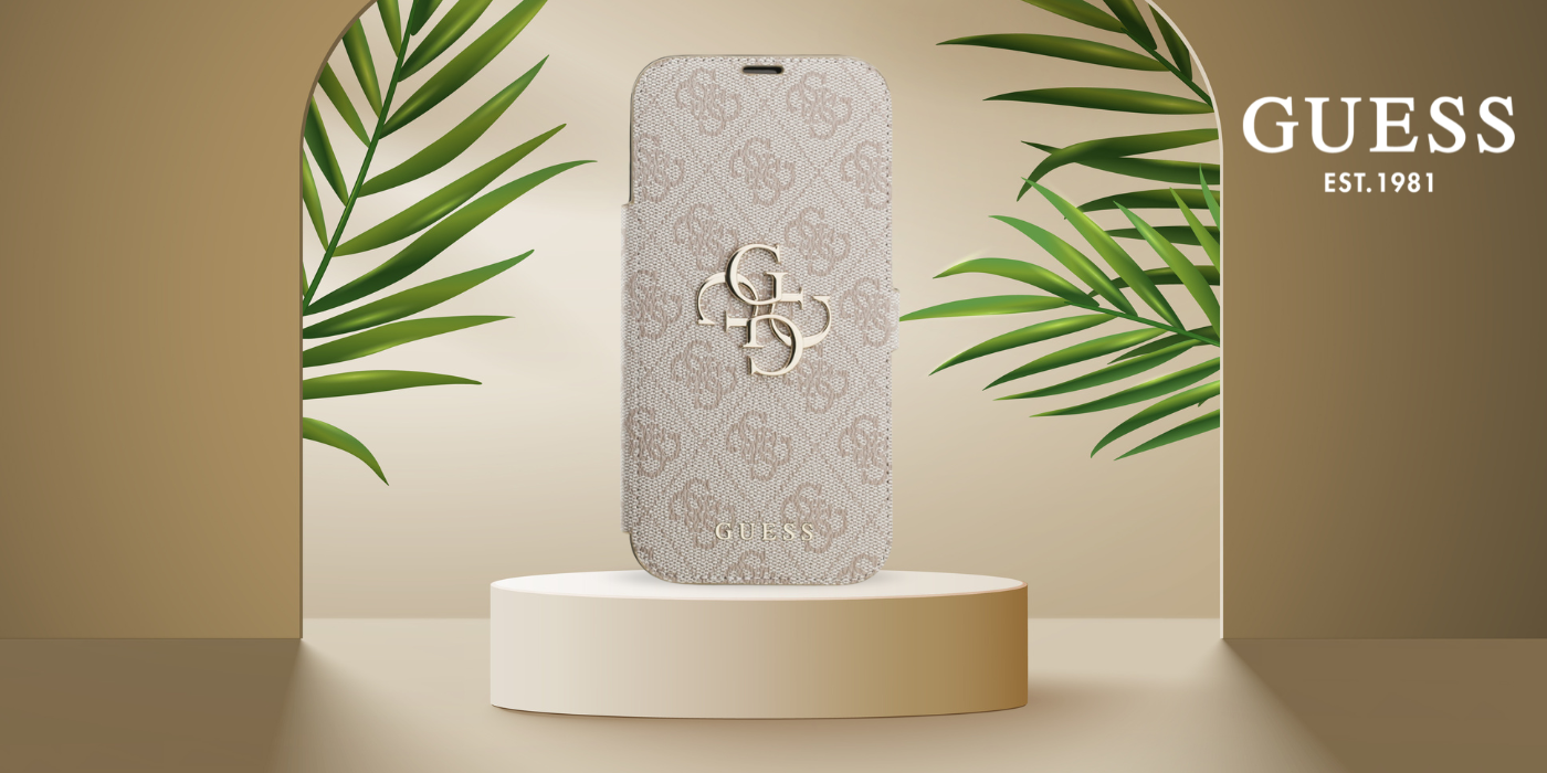 Guess Book 4G Metal Logo Dėklas Apple iPhone 17 Pro Max rožinės spalvos aprašymas - Prekės nuotrauka Guess Book 4G Metal Logo Dėklas Apple iPhone 17 Pro Max rožinės spalvos aprašymas - Prekės nuotrauka