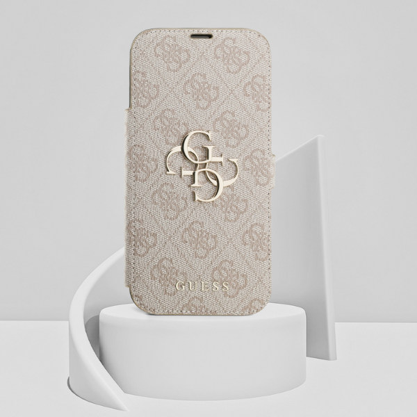 Guess Book 4G Metal Logo Dėklas Apple iPhone 17 Pro Max rožinės spalvos aprašymas - Prekės nuotrauka Guess Book 4G Metal Logo Dėklas Apple iPhone 17 Pro Max rožinės spalvos aprašymas - Prekės nuotrauka
