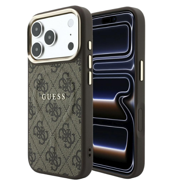 Guess Embossed 4G Classic MagSafe dėklas skirtas iPhone 18 Pro / iPhone 17 Pro juodas aprašymas - Prekės nuotrauka