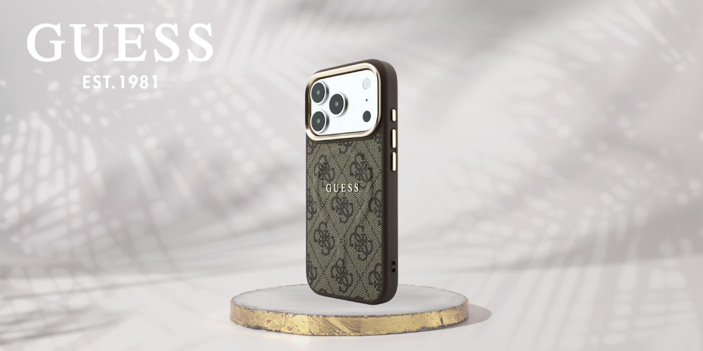 Guess Embossed 4G Classic MagSafe dėklas skirtas iPhone 18 Pro / iPhone 17 Pro ruda aprašymas - Prekės nuotrauka