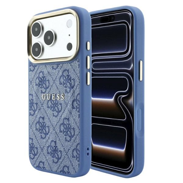 Guess Embossed 4G Classic MagSafe dėklas skirtas iPhone 18 Pro Max / iPhone 17 Pro Max mėlynas aprašymas - Prekės nuotrauka