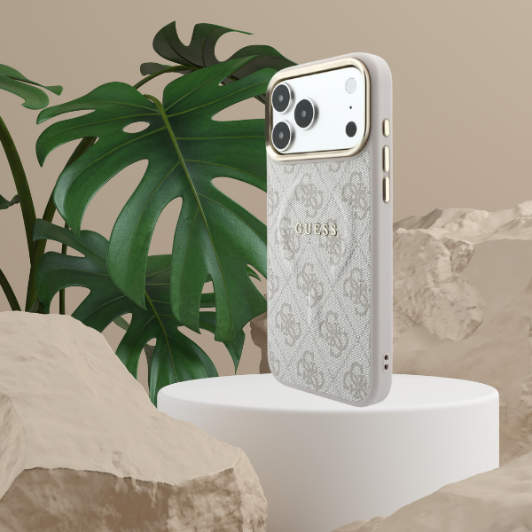 Guess Embossed 4G Classic MagSafe Dėklas skirtas iPhone 18 Pro / iPhone 17 Pro Rožinė aprašymas - Prekės nuotrauka
