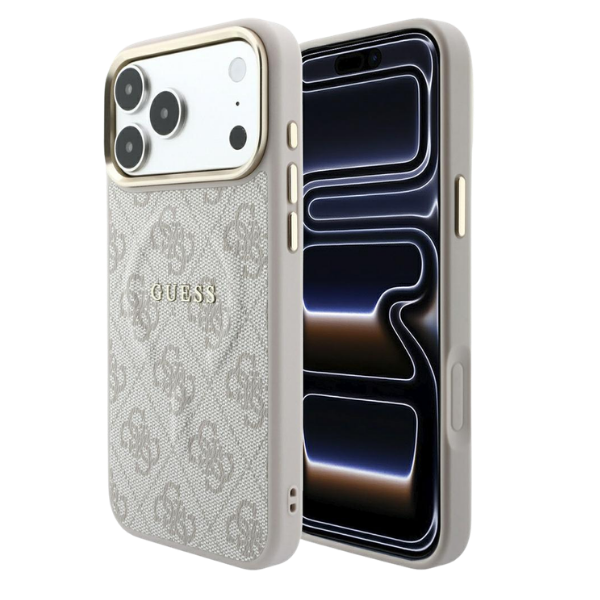 Guess Embossed 4G Classic MagSafe Dėklas skirtas iPhone 18 Pro / iPhone 17 Pro Rožinė aprašymas - Prekės nuotrauka
