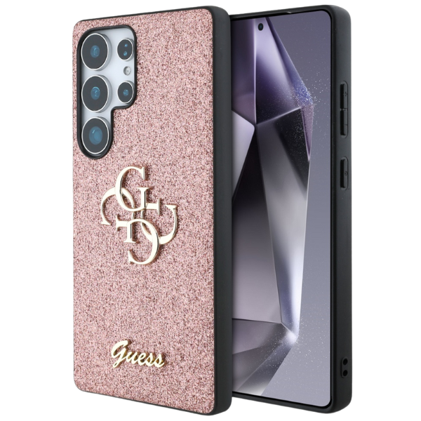 Dėklas Guess Fixed Glitter Big 4G Metal Logo skirtas Samsung Galaxy S25 Ultra rožinės spalvos aprašymas - Prekės nuotrauka Dėklas Guess Fixed Glitter Big 4G Metal Logo skirtas Samsung Galaxy S25 Ultra rožinės spalvos aprašymas - Prekės nuotrauka