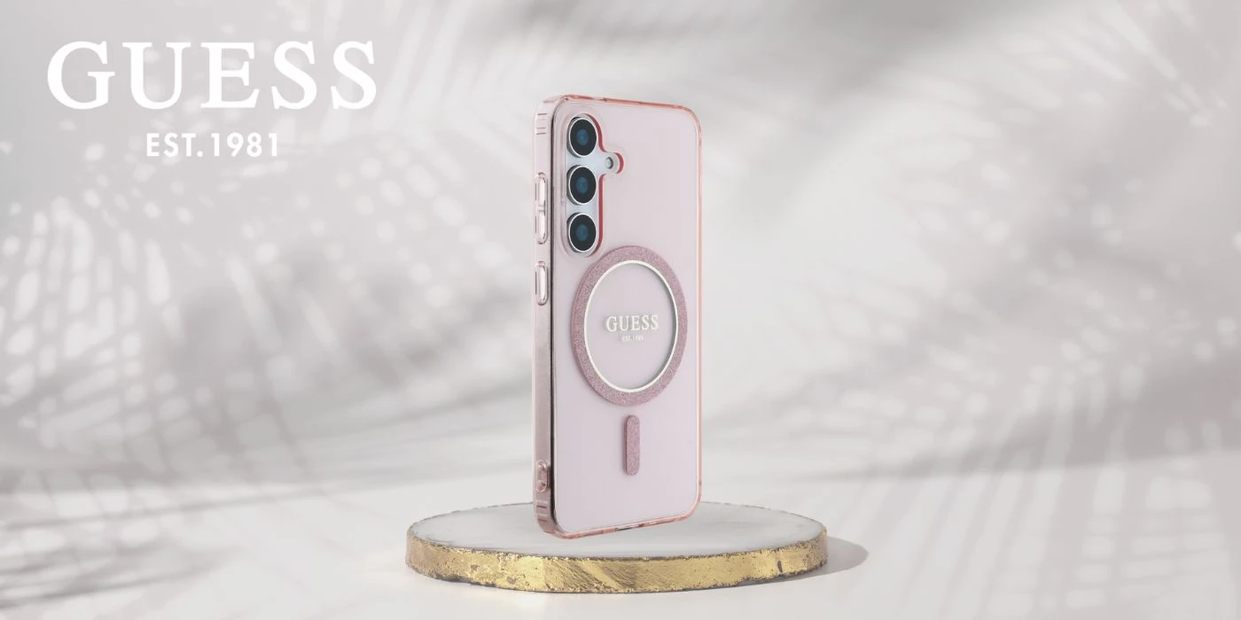 Guess Glitter Circle Classic Logo MagSafe Samsung Galaxy S25 dėklas telefonui rožinės spalvos aprašymas - Prekės nuotrauka Guess Glitter Circle Classic Logo MagSafe Samsung Galaxy S25 dėklas telefonui rožinės spalvos aprašymas - Prekės nuotrauka