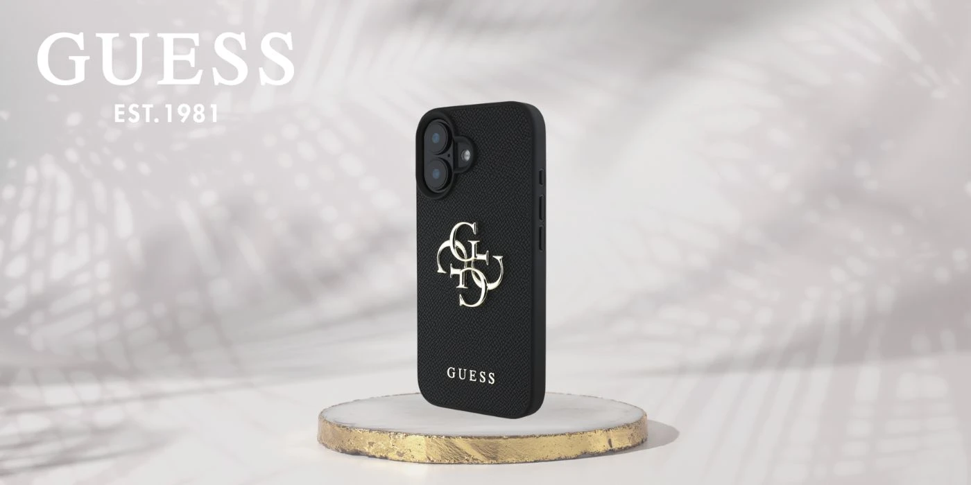 Guess Grained Big 4G Logo Small Classic Logo Apple iPhone 16 dėklas telefonui juodos spalvos aprašymas - Prekės nuotrauka Guess Grained Big 4G Logo Small Classic Logo Apple iPhone 16 dėklas telefonui juodos spalvos aprašymas - Prekės nuotrauka