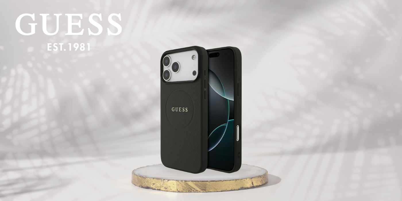 Guess Grained Ring MagSafe dėklas Apple iPhone 17 Pro Max juodos spalvos aprašymas - Prekės nuotrauka Guess Grained Ring MagSafe dėklas Apple iPhone 17 Pro Max juodos spalvos aprašymas - Prekės nuotrauka