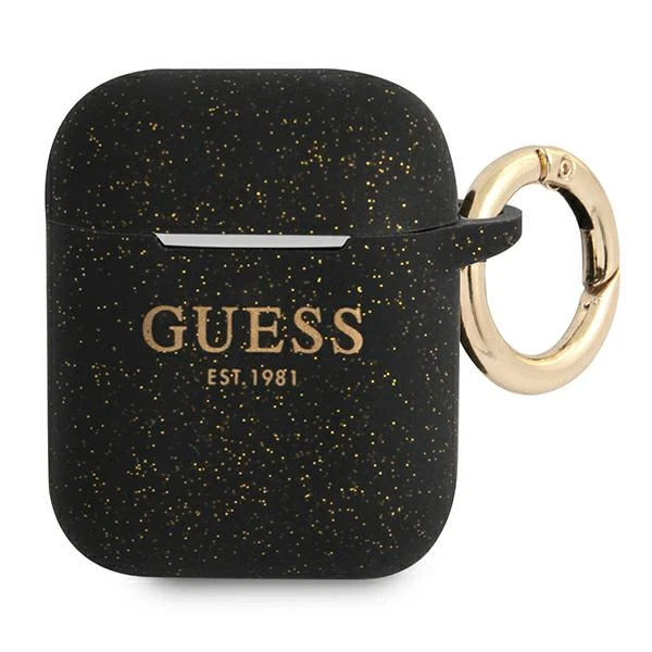 Guess GUA2SGGEK AirPods dėklas juodos spalvos Silicone Glitter aprašymas - Prekės nuotrauka Guess GUA2SGGEK AirPods dėklas juodos spalvos Silicone Glitter aprašymas - Prekės nuotrauka