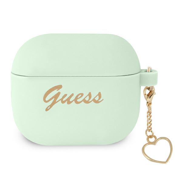 Guess GUA3LSCHSN AirPods 3 dėklas, žalias, Silicone Charm Heart Collection aprašymas - Prekės nuotrauka