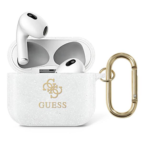 Guess GUA3UCG4GT AirPods 3 dėklas Transparent Glitter Collection aprašymas - Prekės nuotrauka