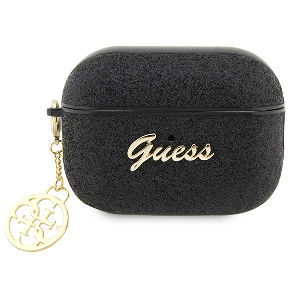 Guess GUAP2GLGSHK AirPods Pro 2 (2022/2023) dėklas juodos spalvos Glitter Flake 4G Charm aprašymas - Prekės nuotrauka