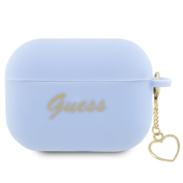 Guess GUAP2LSCHSB AirPods Pro 2 (2022/2023) dėklas mėlynos spalvos silikoninis Charm Heart Collection aprašymas - Prekės nuotrauka