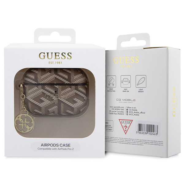 Guess GUAP2PGCE4CW AirPods Pro 2 (2022/2023) dėklas rudos spalvos GCube Charm aprašymas - Prekės nuotrauka