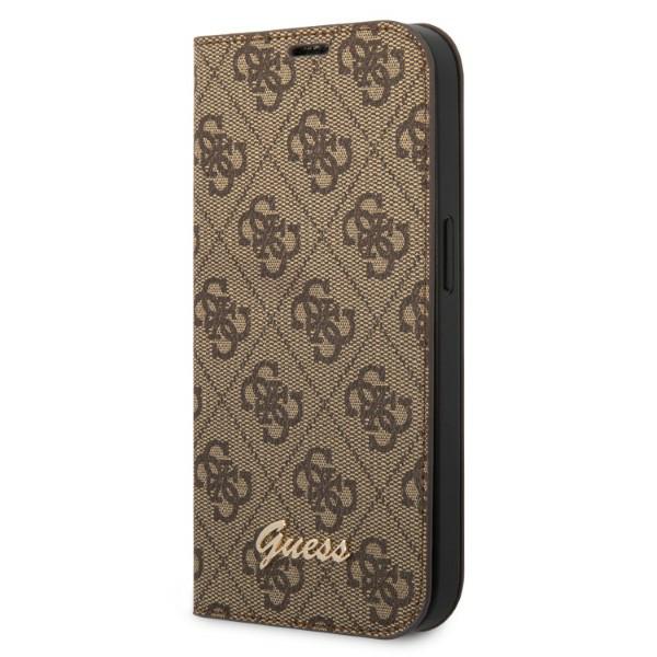 Guess GUBKP14XHG4SHW iPhone 14 Pro Max 6,7″ rudas knygutės tipo dėklas 4G Vintage Gold Logo aprašymas - Prekės nuotrauka