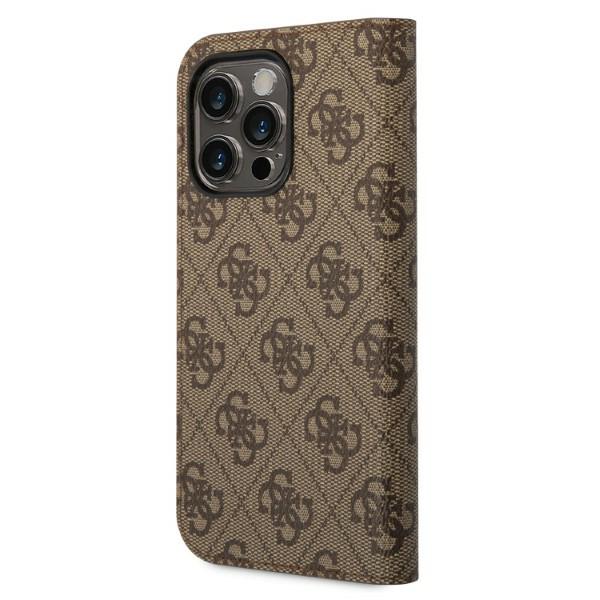Guess GUBKP14XHG4SHW iPhone 14 Pro Max 6,7″ rudas knygutės tipo dėklas 4G Vintage Gold Logo aprašymas - Prekės nuotrauka