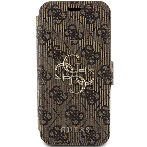 Guess GUBKP15L4GMGBR iPhone 15 Pro 6.1″ rudas knygutės tipo dėklas 4G Metal Logo aprašymas - Prekės nuotrauka