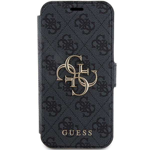 Guess GUBKP15L4GMGGR iPhone 15 Pro 6.1″ pilkos spalvos knygutės tipo dėklas 4G Metal Logo aprašymas - Prekės nuotrauka