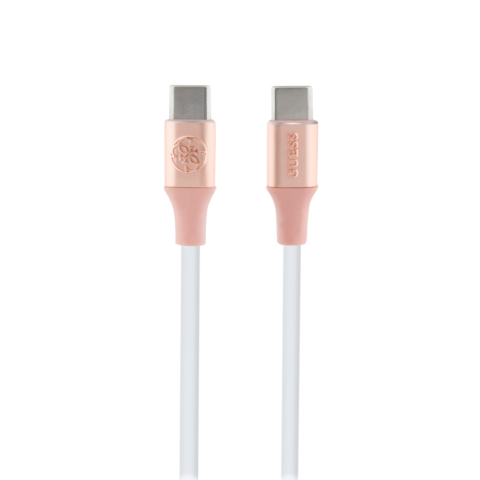 Guess GUCCLALRGDP USB-C – USB-C laidas 1,5 m Fast Charging rožinės spalvos Ebossed Logo aprašymas - Prekės nuotrauka