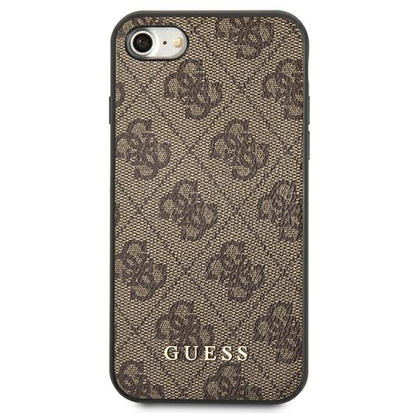Guess GUHCI8G4GFBR iPhone SE 2022 / 2020 / 7 / 8 rudos spalvos kietas dėklas 4G Metal Gold Logo aprašymas - Prekės nuotrauka