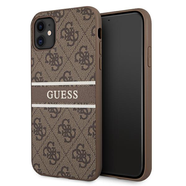 Guess GUHCN614GDBR Apple iPhone 11 6,1″ / Xr rudos spalvos kietas dėklas 4G Stripe aprašymas - Prekės nuotrauka