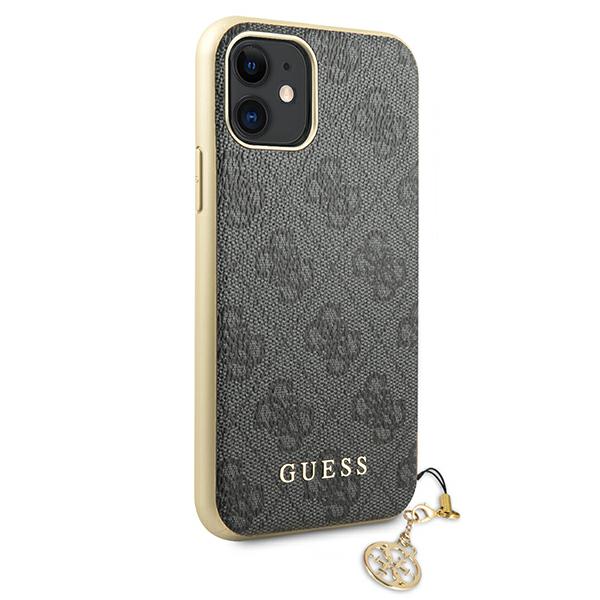 Guess GUHCN61GF4GGR Apple iPhone 11 6,1″ / Xr pilkas kietas dėklas 4G Charms Collection aprašymas - Prekės nuotrauka
