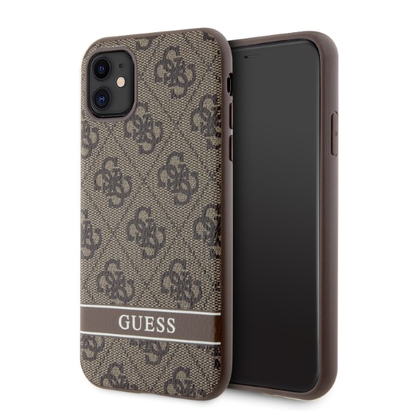 Guess GUHCN61P4SNW Apple iPhone 11 / Xr rudos spalvos kietas dėklas 4G Stripe aprašymas - Prekės nuotrauka Guess GUHCN61P4SNW Apple iPhone 11 / Xr rudos spalvos kietas dėklas 4G Stripe aprašymas - Prekės nuotrauka