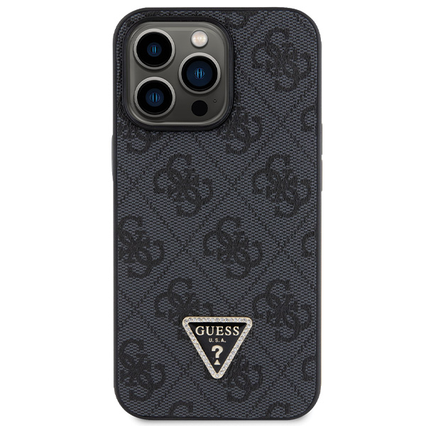 Guess GUHCP13LP4TDSCPK Apple iPhone 13 Pro / 13 6.1″ juodos spalvos kietas dėklas Crossbody 4G Metal Logo aprašymas - Prekės nuotrauka