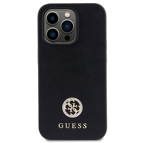 Guess GUHCP13LPS4DGPK Apple iPhone 13 Pro 6.1″ juodos spalvos kietas dėklas Strass Metal Logo aprašymas - Prekės nuotrauka