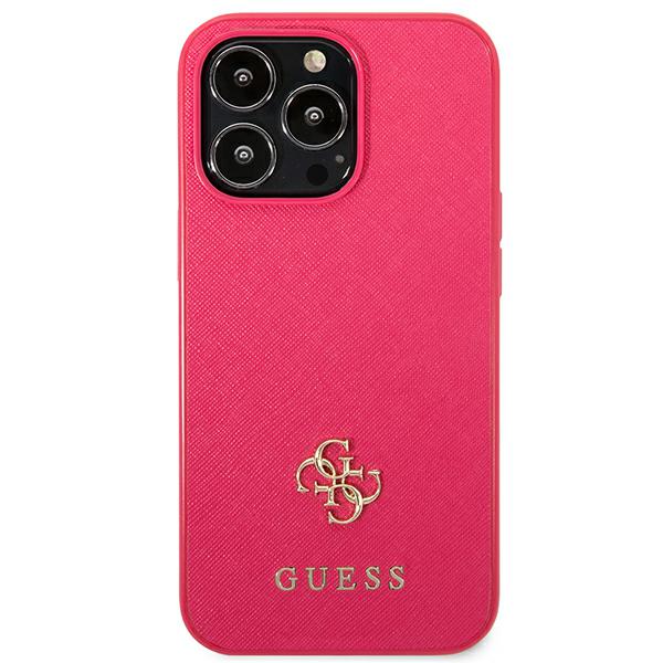 Guess GUHCP13LPS4MF Apple iPhone 13 Pro / 13 6,1″ rožinės spalvos kietas dėklas Saffiano 4G Small Metal Logo aprašymas - Prekės nuotrauka Guess GUHCP13LPS4MF Apple iPhone 13 Pro / 13 6,1″ rožinės spalvos kietas dėklas Saffiano 4G Small Metal Logo aprašymas - Prekės nuotrauka