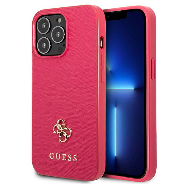 Guess GUHCP13LPS4MF Apple iPhone 13 Pro / 13 6,1″ rožinės spalvos kietas dėklas Saffiano 4G Small Metal Logo aprašymas - Prekės nuotrauka Guess GUHCP13LPS4MF Apple iPhone 13 Pro / 13 6,1″ rožinės spalvos kietas dėklas Saffiano 4G Small Metal Logo aprašymas - Prekės nuotrauka