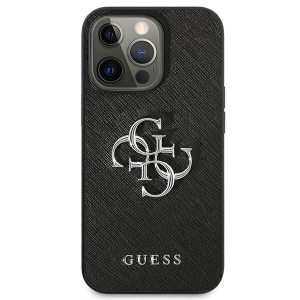 Dėklas GUESS HARD CASE GUHCP13LSA4GSBK IPHONE 13 PRO SAFFIANO METAL LOGO Juodas aprašymas - Prekės nuotrauka Dėklas GUESS HARD CASE GUHCP13LSA4GSBK IPHONE 13 PRO SAFFIANO METAL LOGO Juodas aprašymas - Prekės nuotrauka