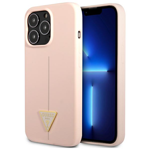 Guess GUHCP13LSLTGP iPhone 13 Pro / 13 6,1 colio eilinis/rožinis kietas dėklas, silikoninis trikampis aprašymas - Prekės nuotrauka Guess GUHCP13LSLTGP iPhone 13 Pro / 13 6,1 colio eilinis/rožinis kietas dėklas, silikoninis trikampis aprašymas - Prekės nuotrauka