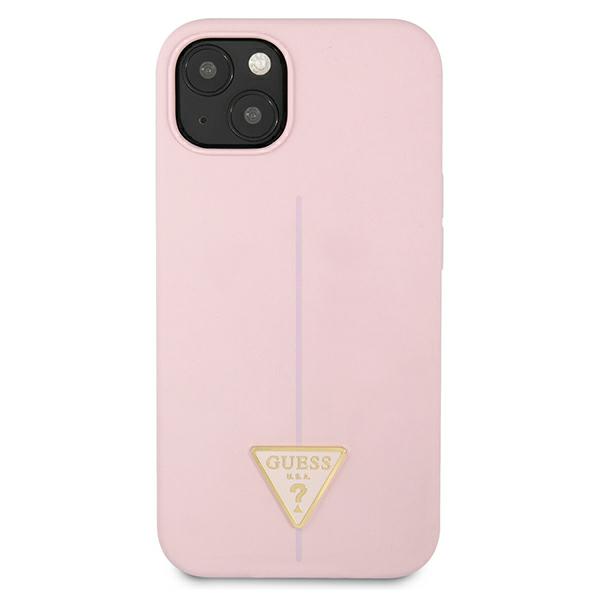Guess GUHCP13SSLTGU Apple iPhone 13 mini 5,4″ violetinės spalvos kietas dėklas Silicone Triangle aprašymas - Prekės nuotrauka