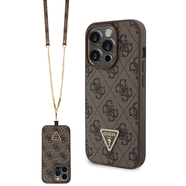 Guess GUHCP14LP4TDSCPB Apple iPhone 14 Pro 6.1″ mėlynas kietas dėklas Crossbody 4G Metal Logo aprašymas - Prekės nuotrauka