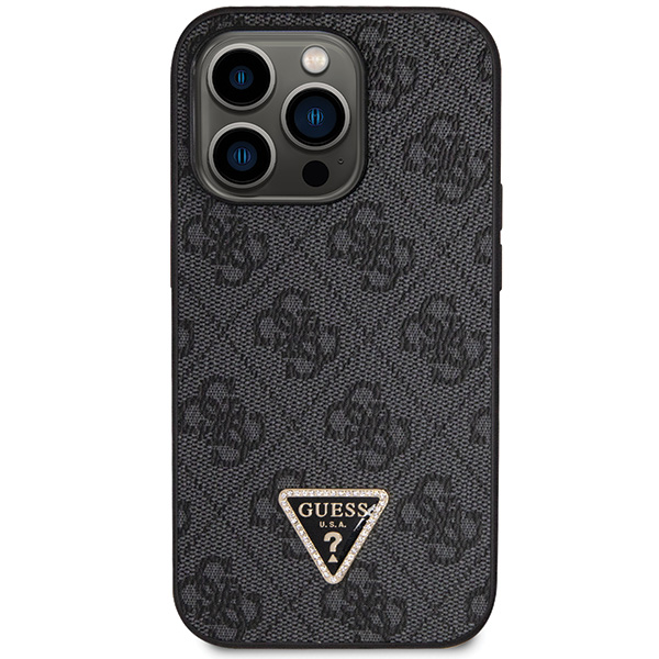 Guess GUHCP14LP4TDSCPK Apple iPhone 14 Pro 6.1″ juodos spalvos kietas dėklas Crossbody 4G Metal Logo aprašymas - Prekės nuotrauka