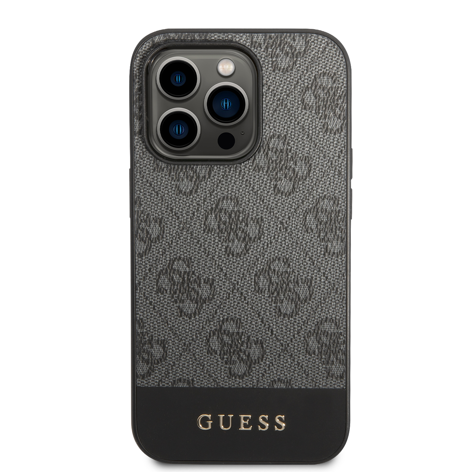 Guess GUHCP14XG4GLGR iPhone 14 Pro Max 6,7″ pilkas kietas dėklas 4G Stripe Collection aprašymas - Prekės nuotrauka