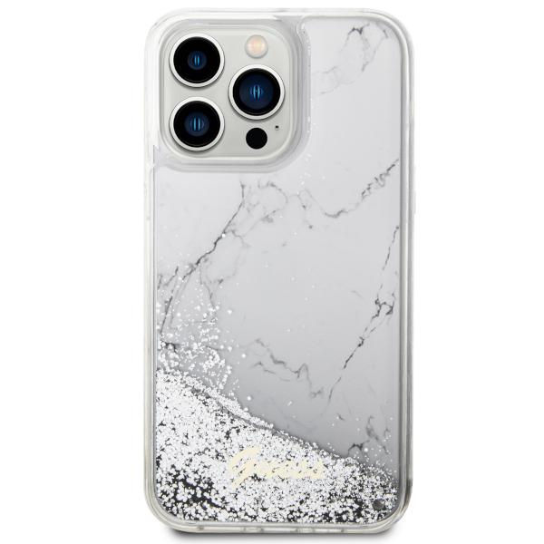 Guess GUHCP14XLCSGSGH Apple iPhone 14 Pro Max 6.7″ baltos spalvos kietas dėklas Liquid Glitter Marble aprašymas - Prekės nuotrauka Guess GUHCP14XLCSGSGH Apple iPhone 14 Pro Max 6.7″ baltos spalvos kietas dėklas Liquid Glitter Marble aprašymas - Prekės nuotrauka