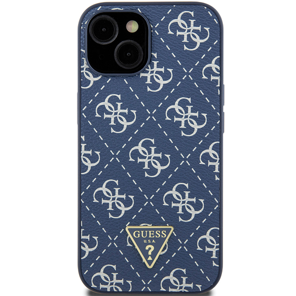 Guess GUHCP15LPG4GPB iPhone 15 Pro 6.1″ mėlynas kietas dėklas 4G Triangle Metal Logo aprašymas - Prekės nuotrauka