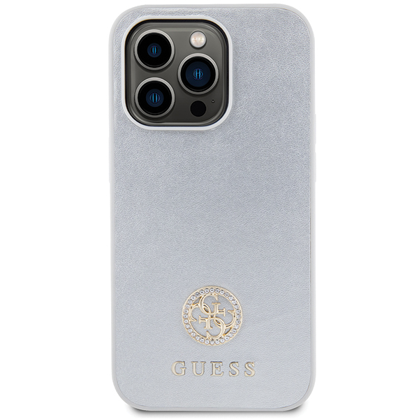 Guess GUHCP15LPS4DGPS Apple iPhone 15 Pro 6.1″ sidabrinis kietas dėklas Strass Metal Logo aprašymas - Prekės nuotrauka Guess GUHCP15LPS4DGPS Apple iPhone 15 Pro 6.1″ sidabrinis kietas dėklas Strass Metal Logo aprašymas - Prekės nuotrauka