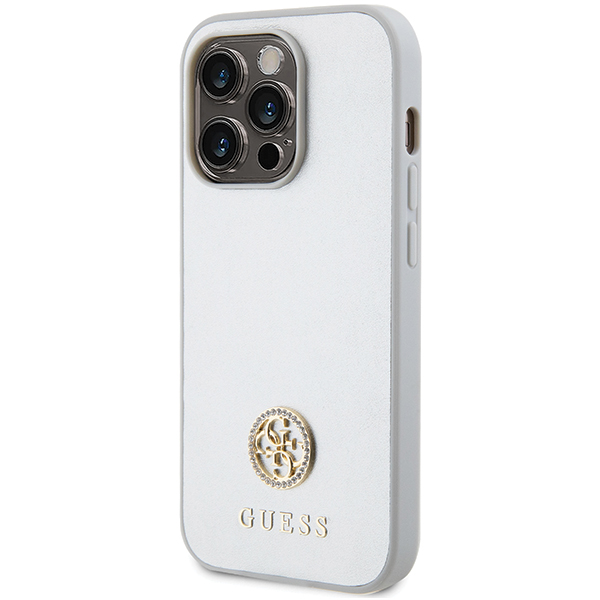 Guess GUHCP15LPS4DGPS Apple iPhone 15 Pro 6.1″ sidabrinis kietas dėklas Strass Metal Logo aprašymas - Prekės nuotrauka Guess GUHCP15LPS4DGPS Apple iPhone 15 Pro 6.1″ sidabrinis kietas dėklas Strass Metal Logo aprašymas - Prekės nuotrauka