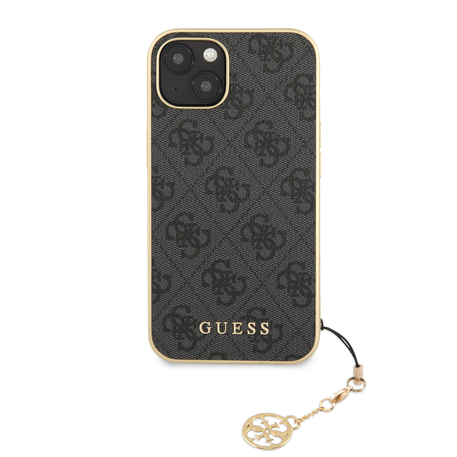 Guess GUHCP15MGF4GGR Apple iPhone 15 Plus / 14 Plus 6.7″ pilkas kietas dėklas 4G Charms Collection aprašymas - Prekės nuotrauka