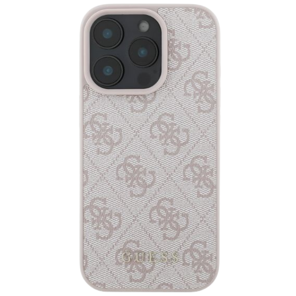 Guess GUHCP16LG4GFPI iPhone 16 Pro 6.3″ rožinės spalvos kietas dėklas 4G Classic aprašymas - Prekės nuotrauka