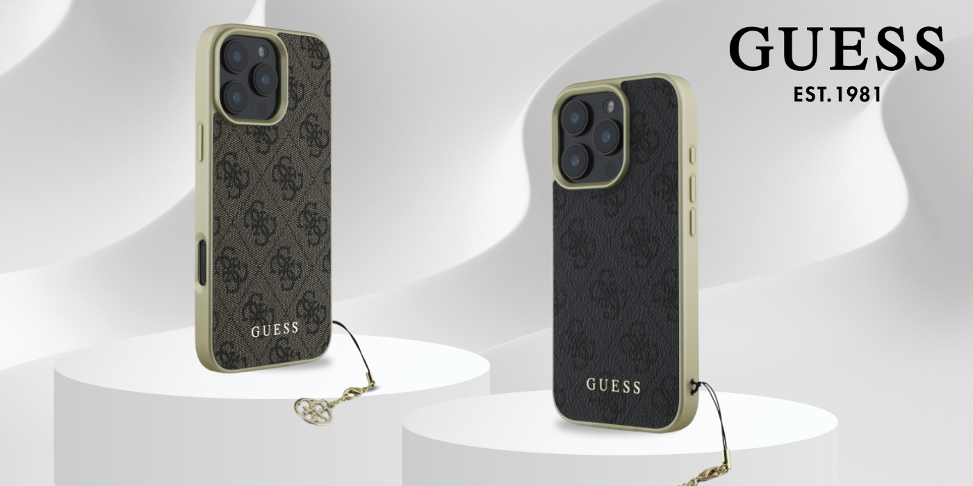 Guess GUHCP16SGF4GBR Apple iPhone 16 6.1″ rudos spalvos kietas dėklas 4G Charms Collection aprašymas - Prekės nuotrauka