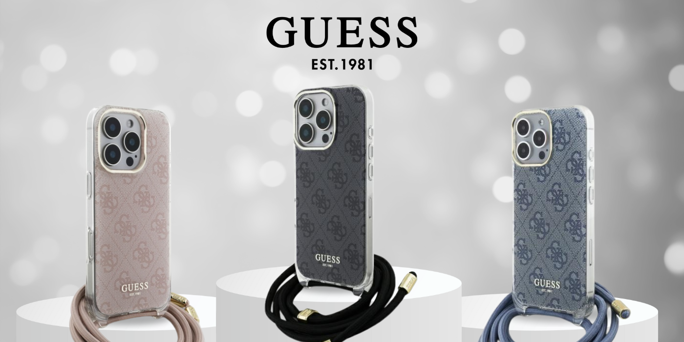 Guess GUHCP16XHC4SEW iPhone 16 Pro Max 6.9" telefono dėklas rudos spalvos/telefono dėklas rudos spalvos Crossbody Cord 4G Print aprašymas - Prekės nuotrauka