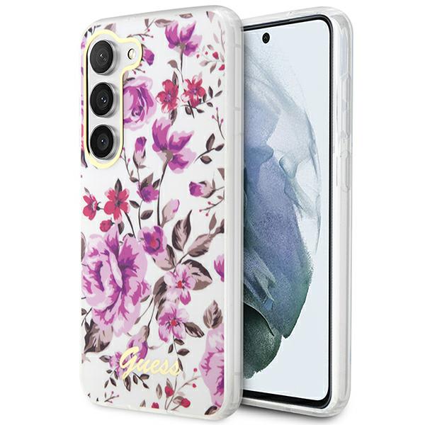 Guess GUHCS23SHCFWST S23 S911 baltos spalvos kietas dėklas Flower Collection aprašymas - Prekės nuotrauka