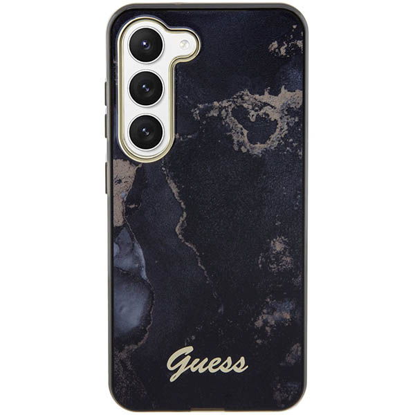 Guess GUHCS23SHTMRSK S23 S911 juodos spalvos kietas dėklas Golden Marble Collection aprašymas - Prekės nuotrauka