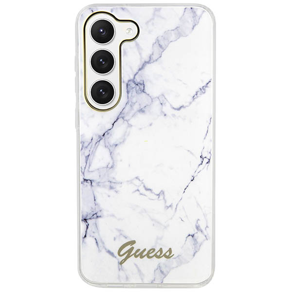 Guess GUHCS23SPCUMAH S23 S911 baltos spalvos kietas dėklas Marble aprašymas - Prekės nuotrauka
