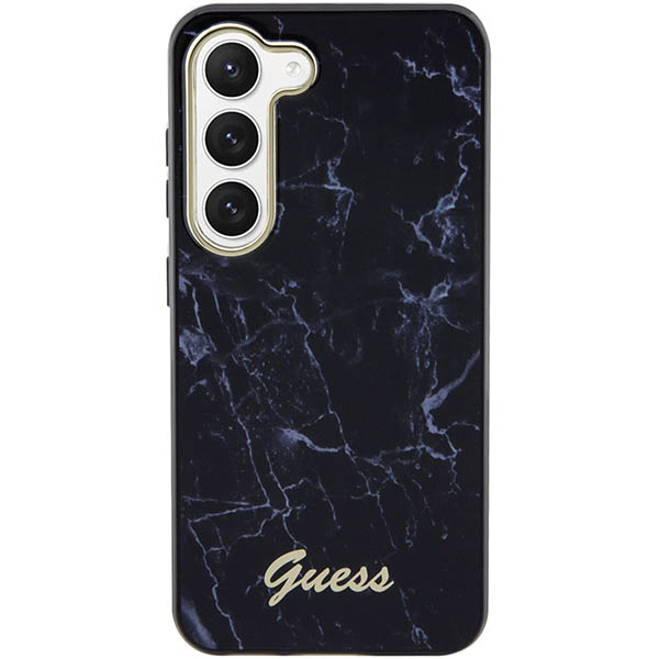 Guess GUHCS23SPCUMAK S23 S911 juodos spalvos kietas dėklas Marble aprašymas - Prekės nuotrauka